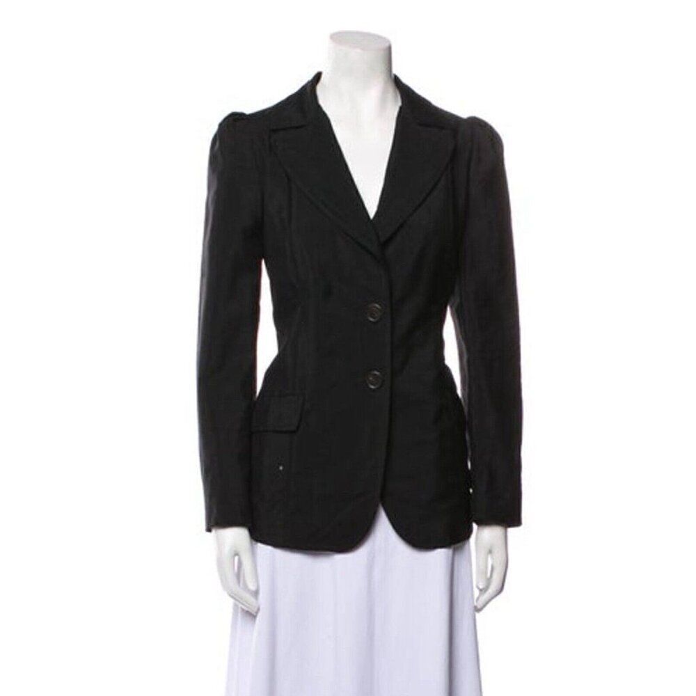 Derek Lam Authentic Solid Black Wool Long Sleeve … - image 1